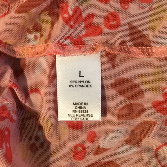 Ruffle Mesh Tunic Orange Sz L - Picture 5 of 6